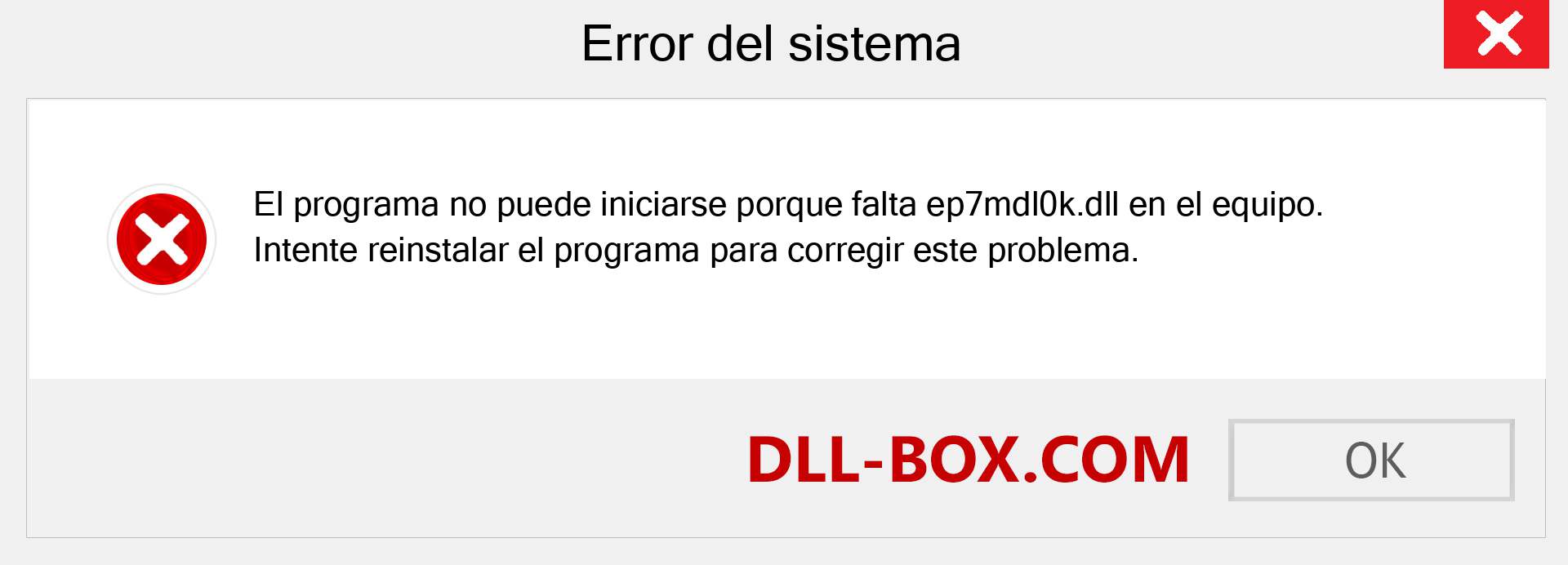 ¿Falta el archivo ep7mdl0k.dll ?. Descargar para Windows 7, 8, 10 - Corregir ep7mdl0k dll Missing Error en Windows, fotos, imágenes