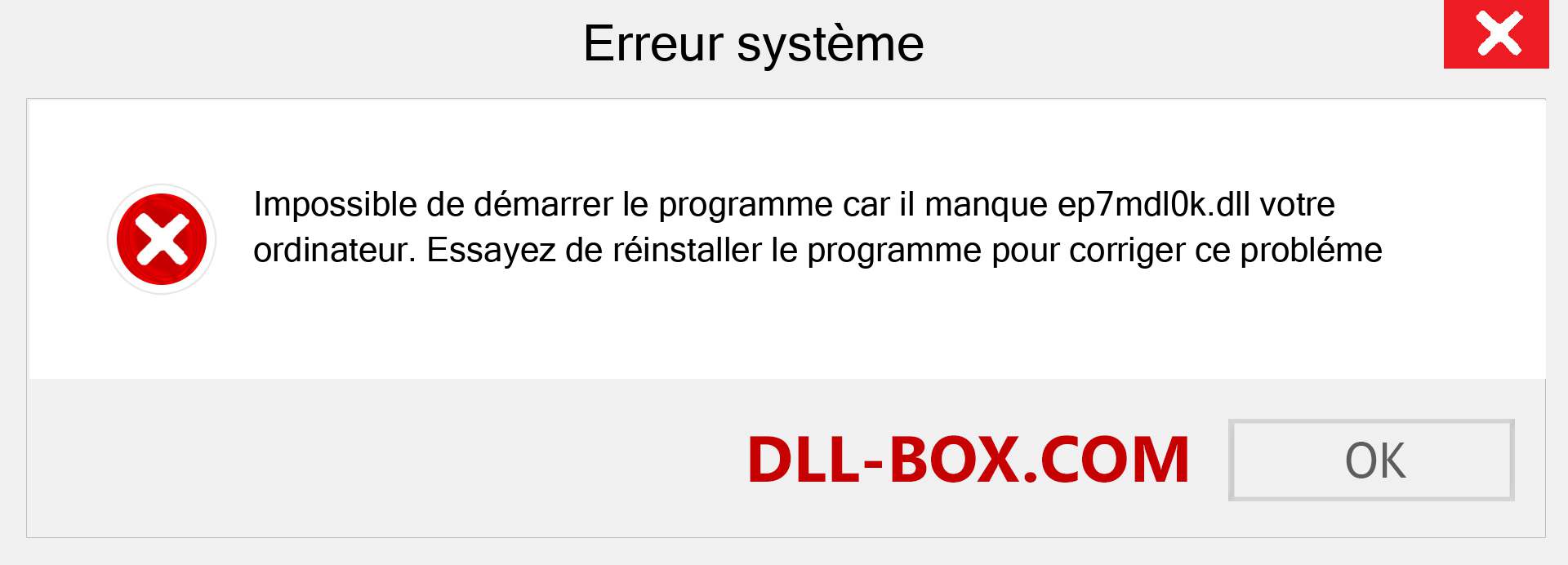 Le fichier ep7mdl0k.dll est manquant ?. Télécharger pour Windows 7, 8, 10 - Correction de l'erreur manquante ep7mdl0k dll sur Windows, photos, images